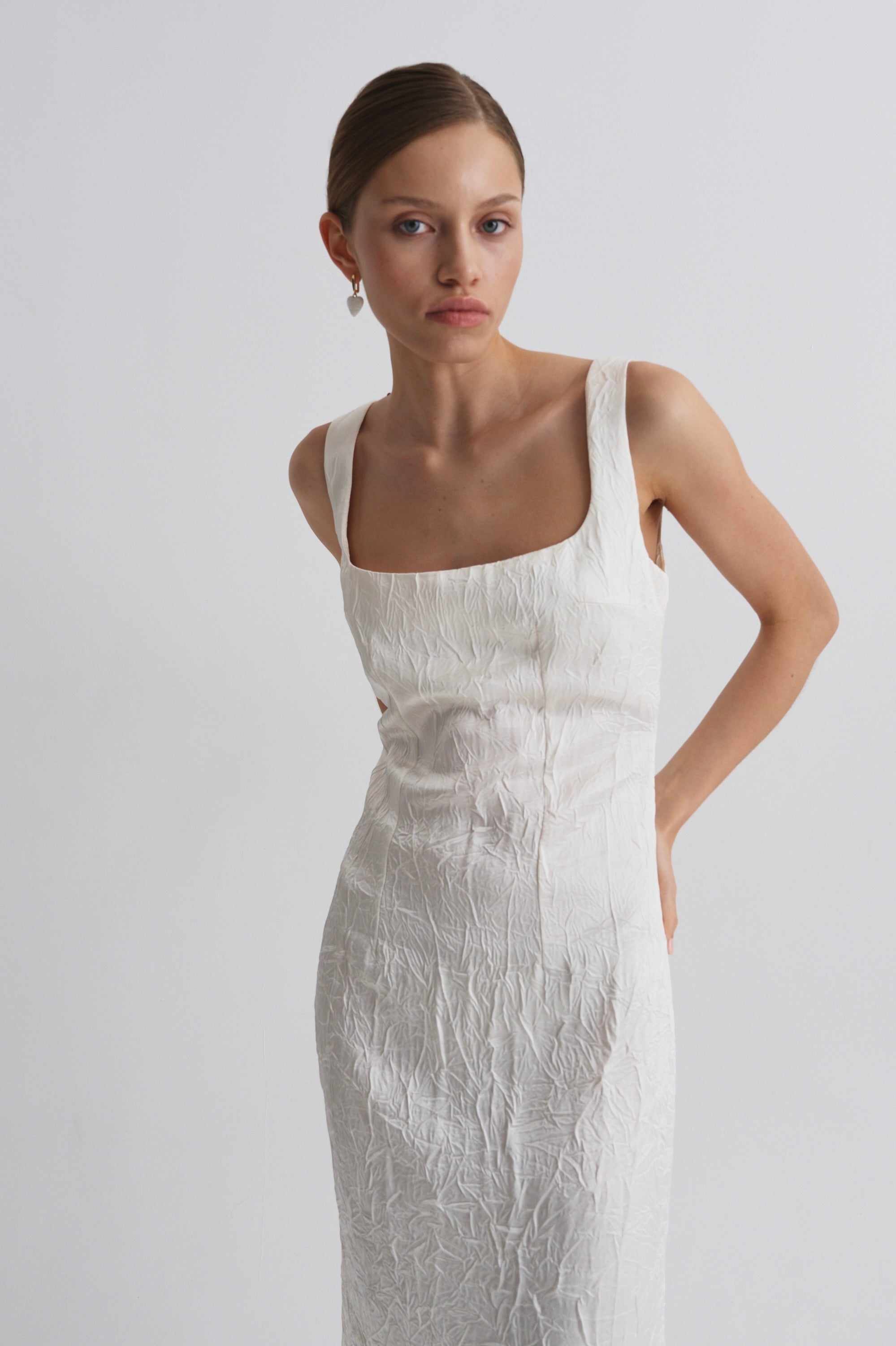 Crinkled Silk Dress “Konfeta”