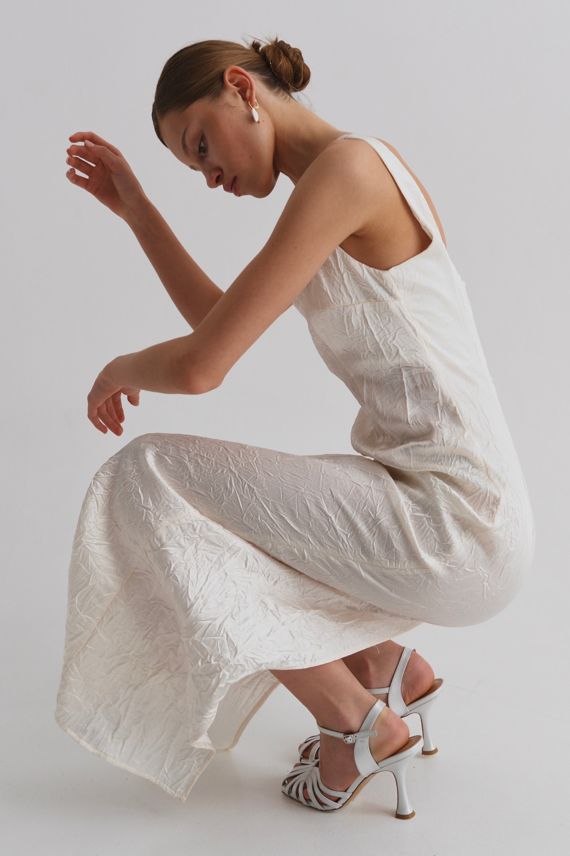 Crinkled Silk Dress “Konfeta”