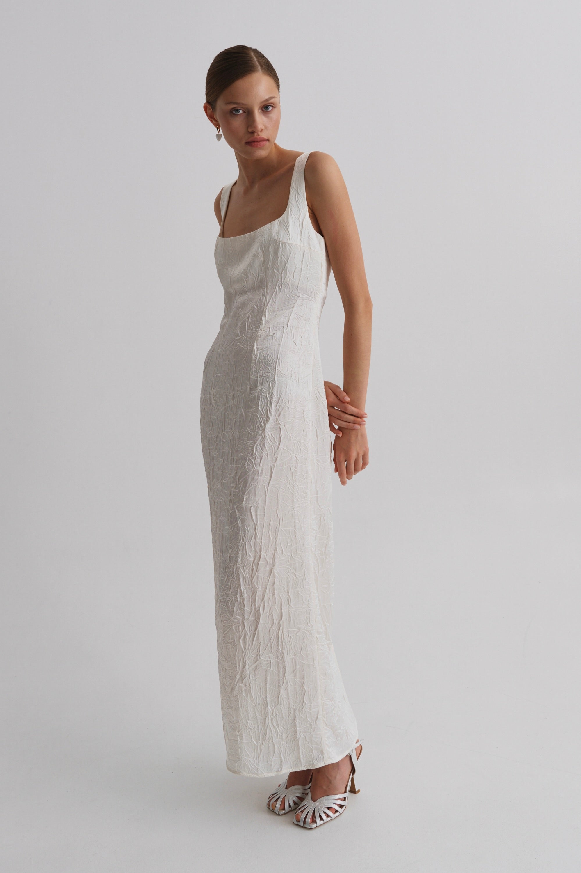 Crinkled Silk Dress “Konfeta”