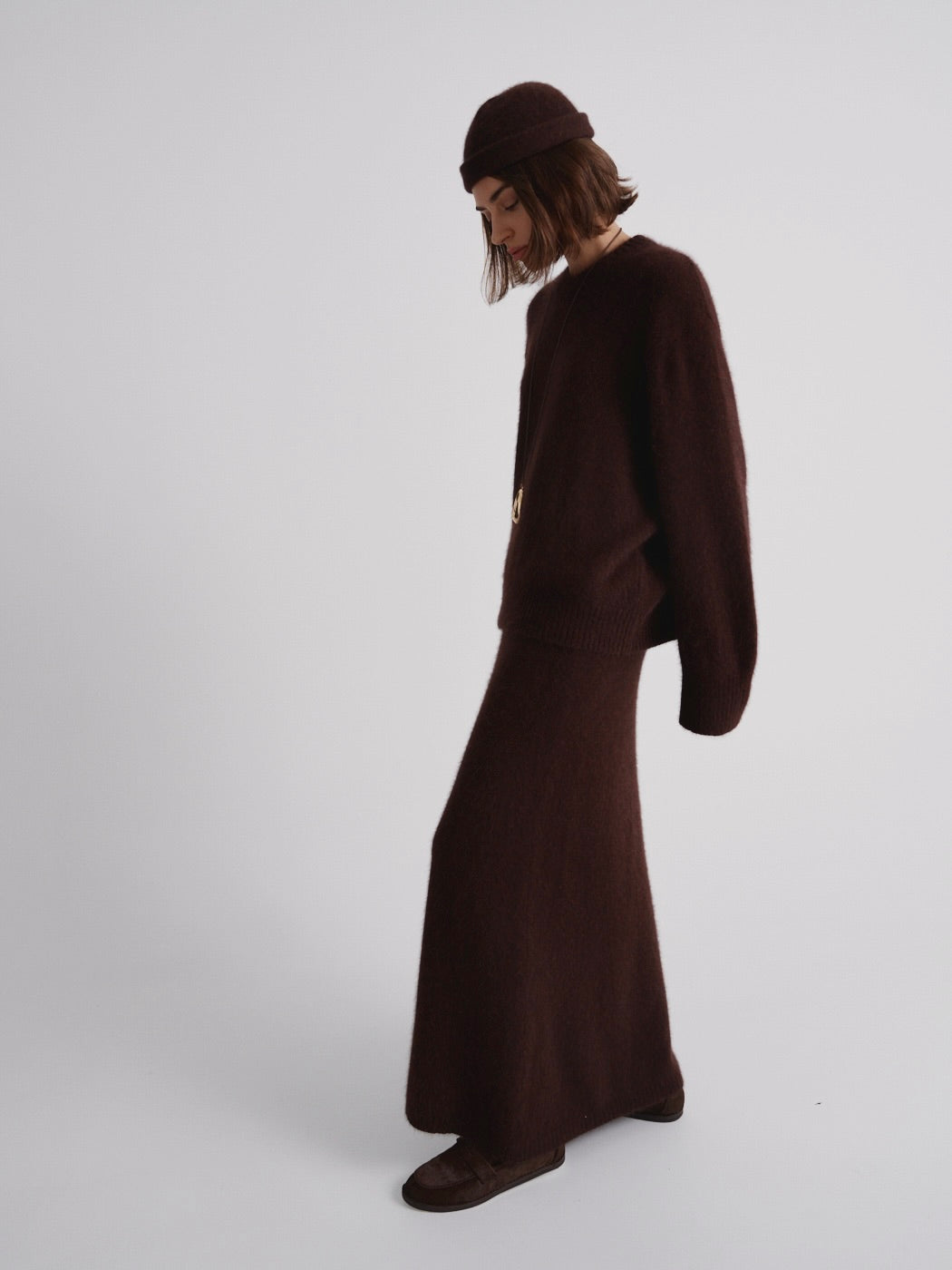 Fox Down Maxi Skirt