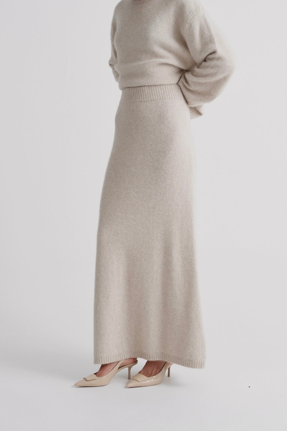 Fox Down Maxi Skirt