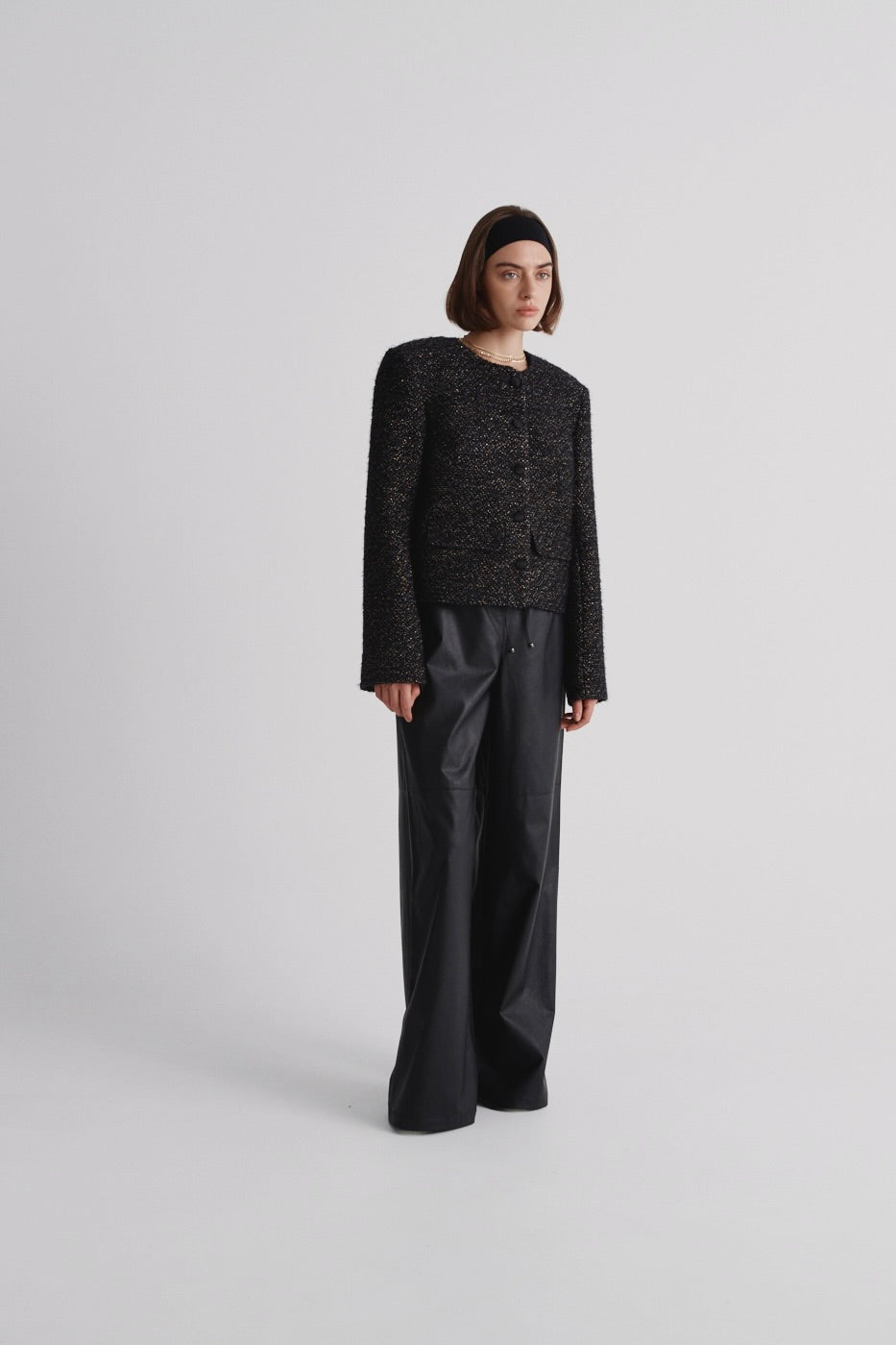 Italian tweed blazer with Lurex