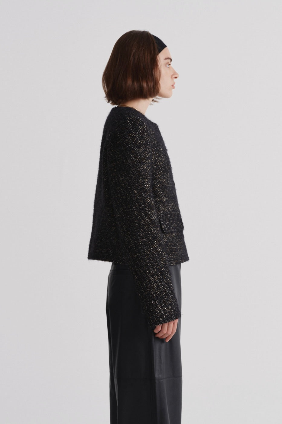Italian tweed blazer with Lurex