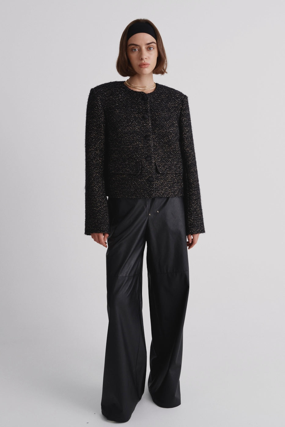 Italian tweed blazer with Lurex
