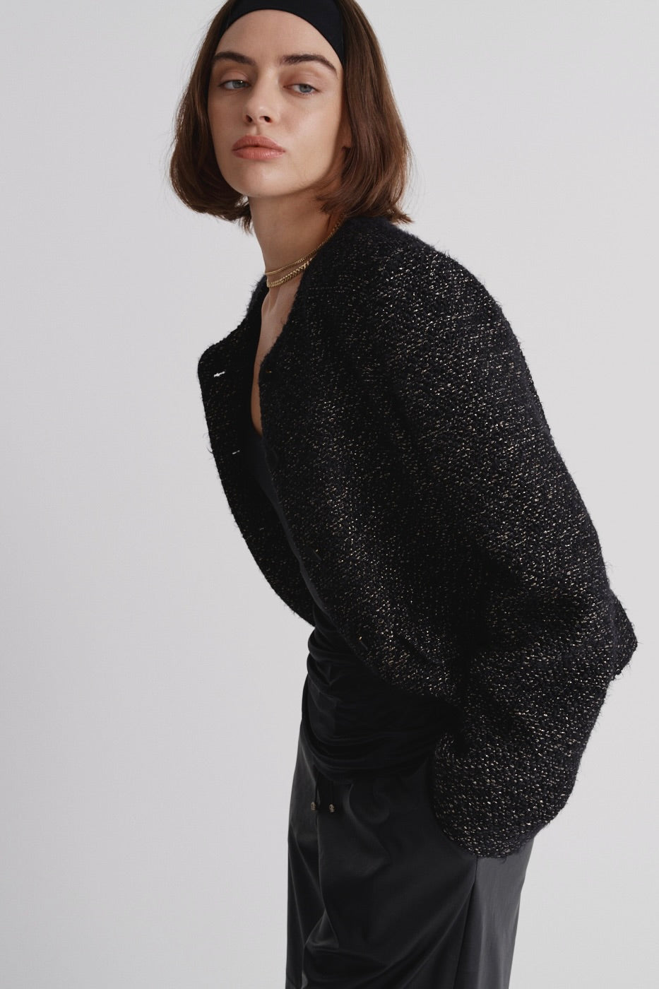 Italian tweed blazer with Lurex