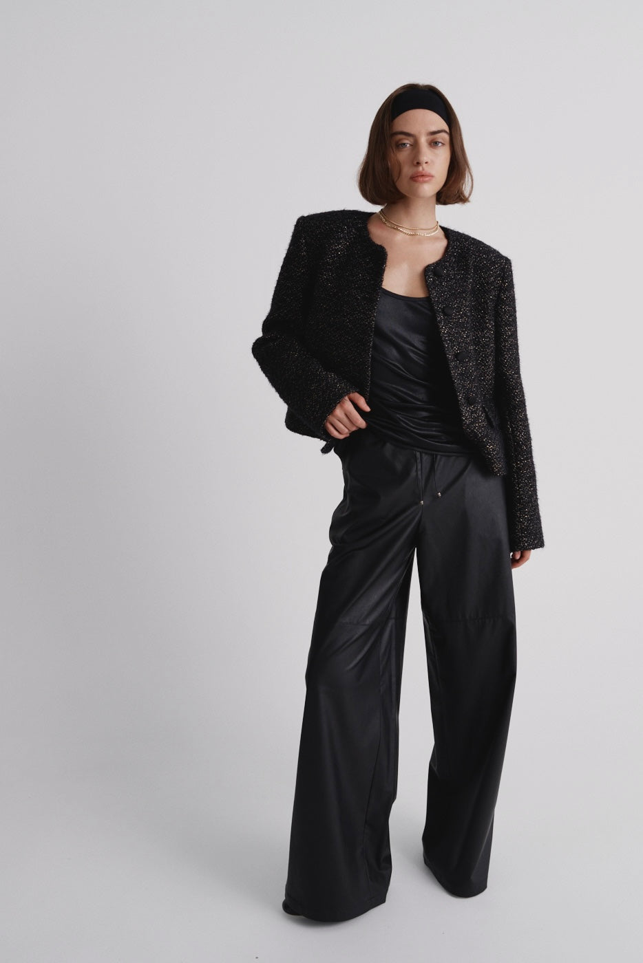 Italian tweed blazer with Lurex