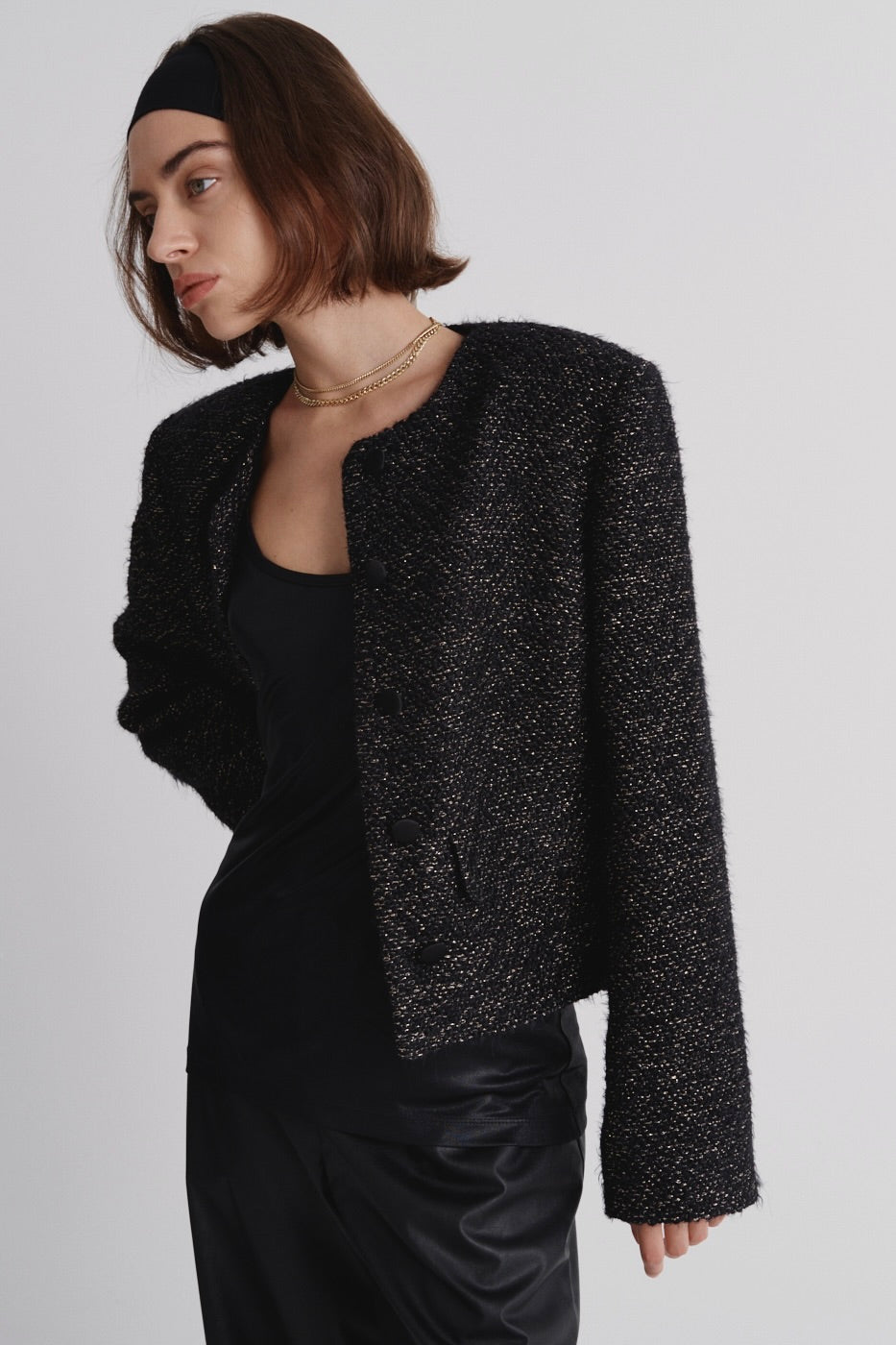 Italian tweed blazer with Lurex