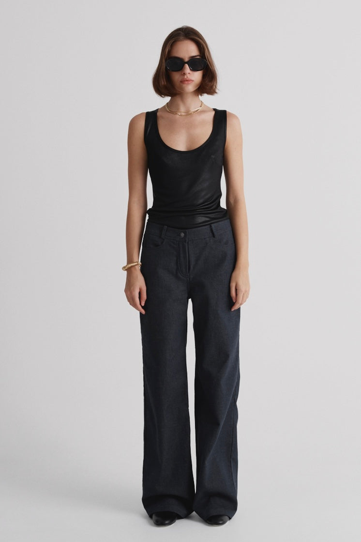 Italian denim trousers in “Vintage Blue”