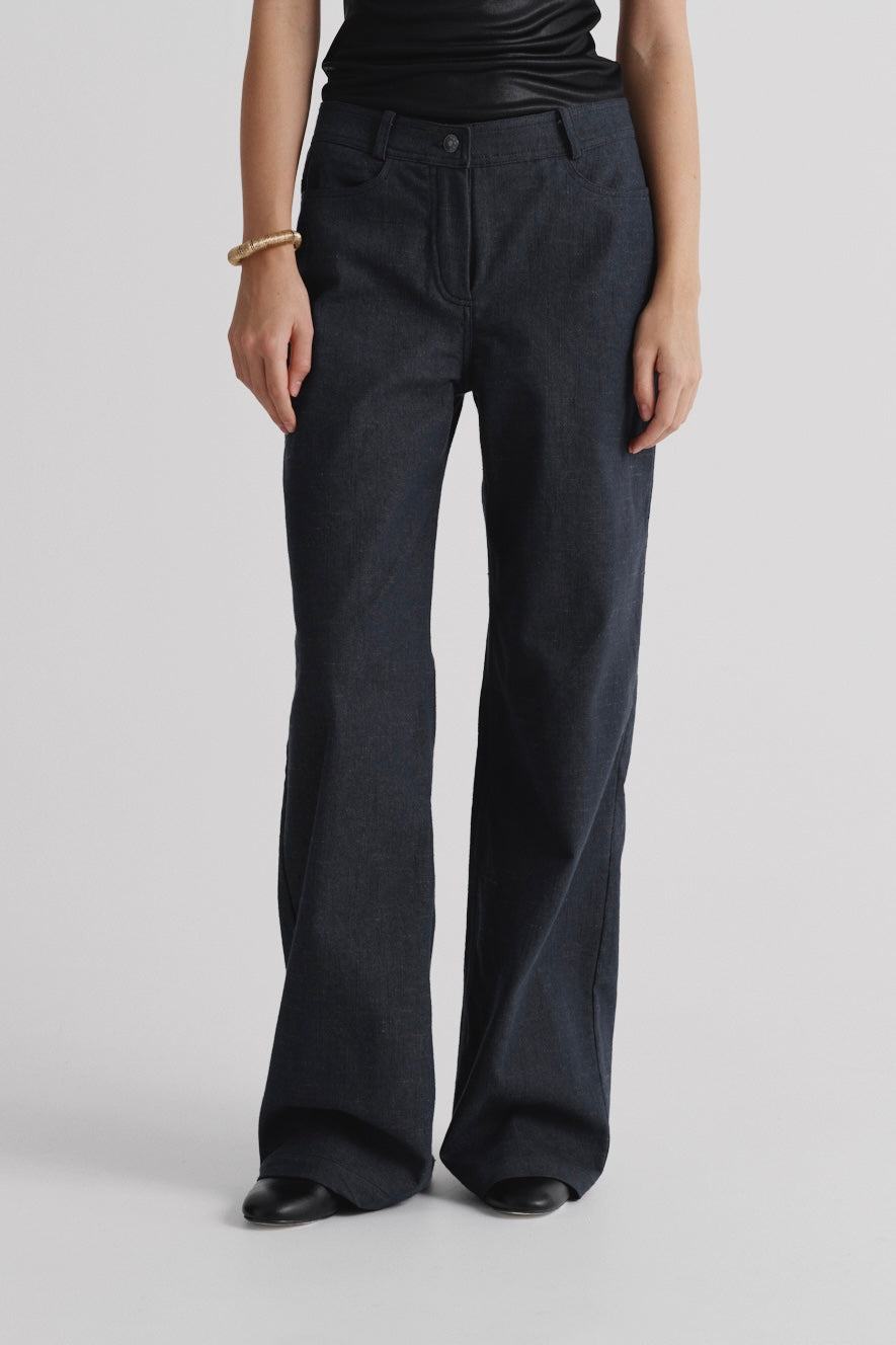 Italian denim trousers in “Vintage Blue”