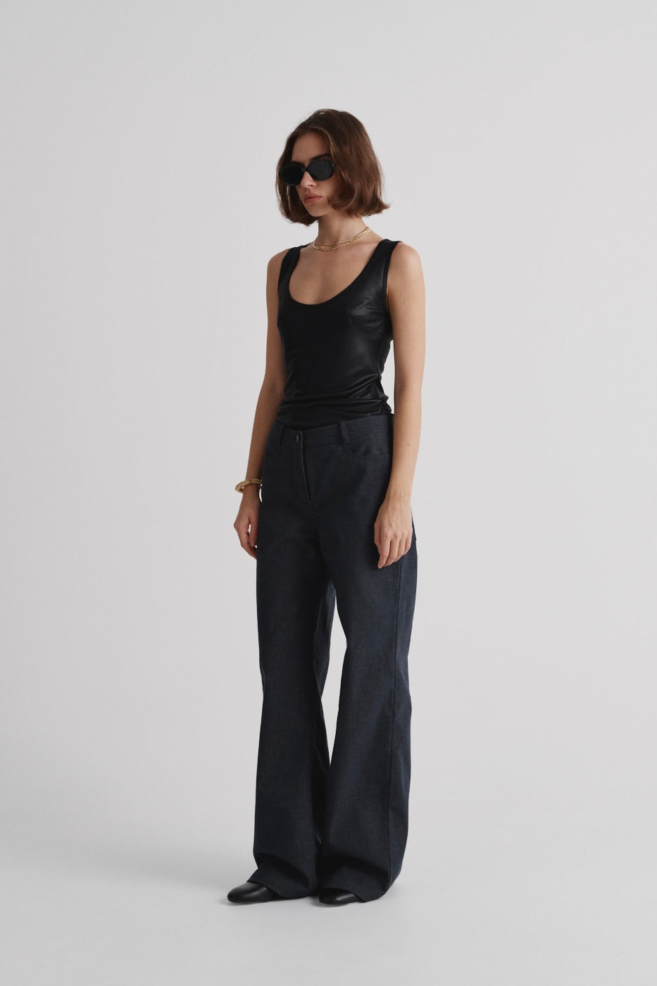 Italian denim trousers in “Vintage Blue”