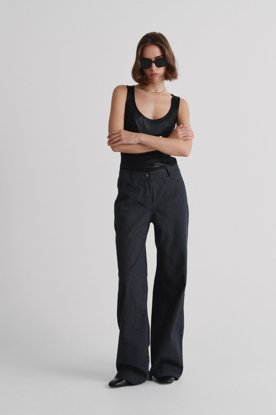 Italian denim trousers in “Vintage Blue”