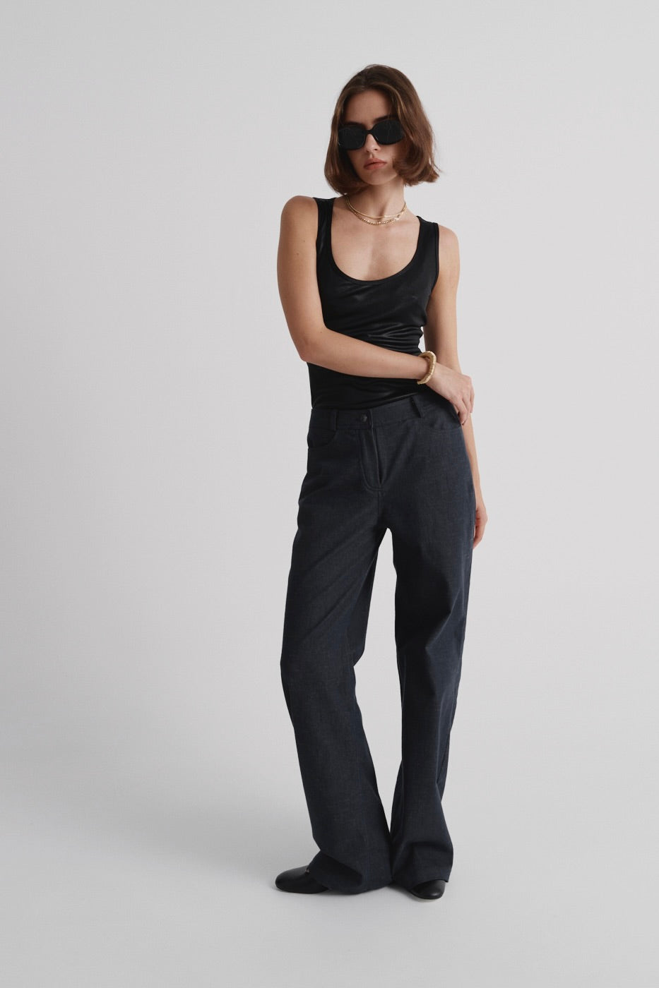 Italian denim trousers in “Vintage Blue”