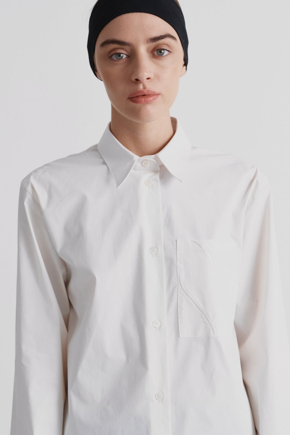 Shirt with Embroidered Pocket ‘Paper’