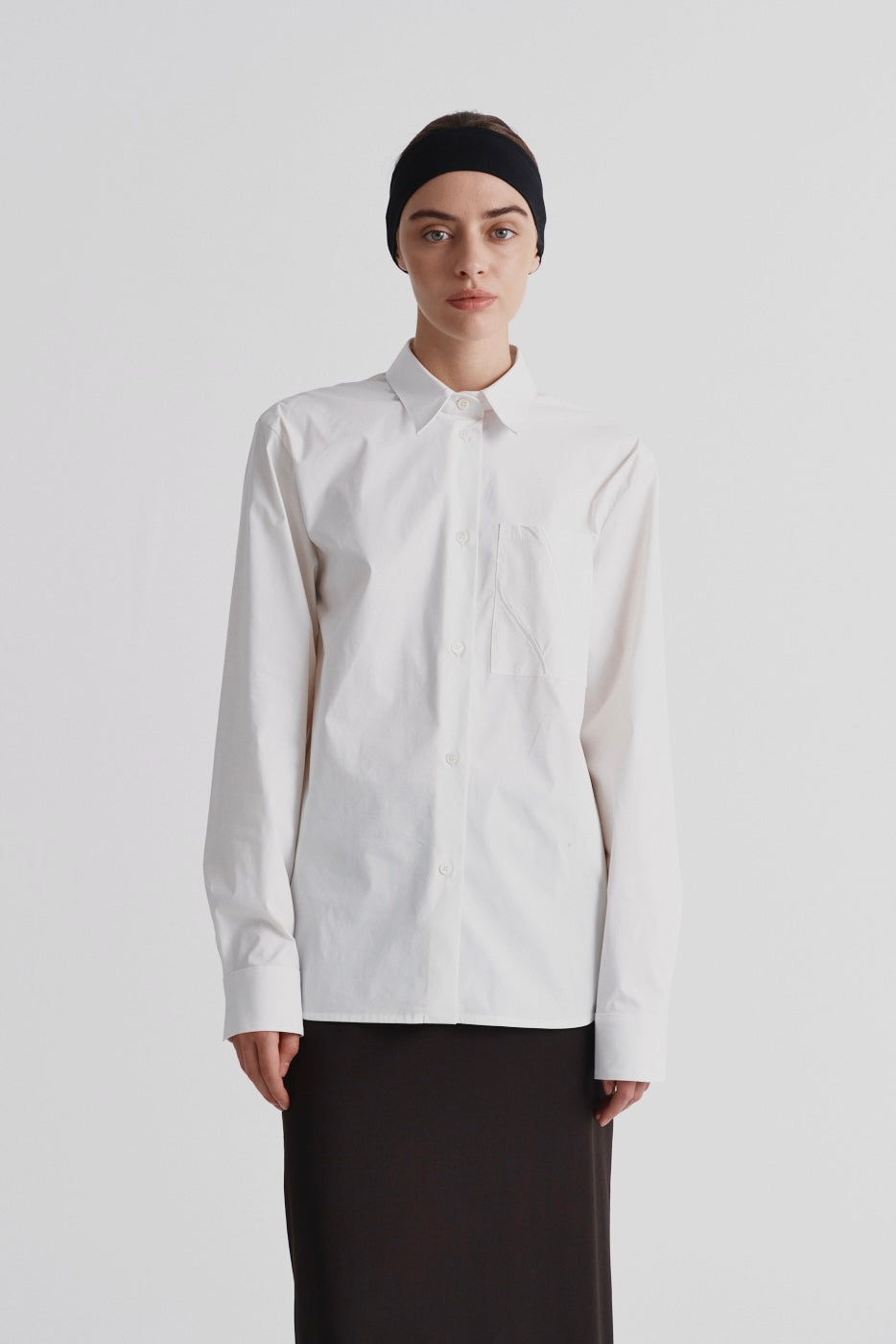 Shirt with Embroidered Pocket ‘Paper’