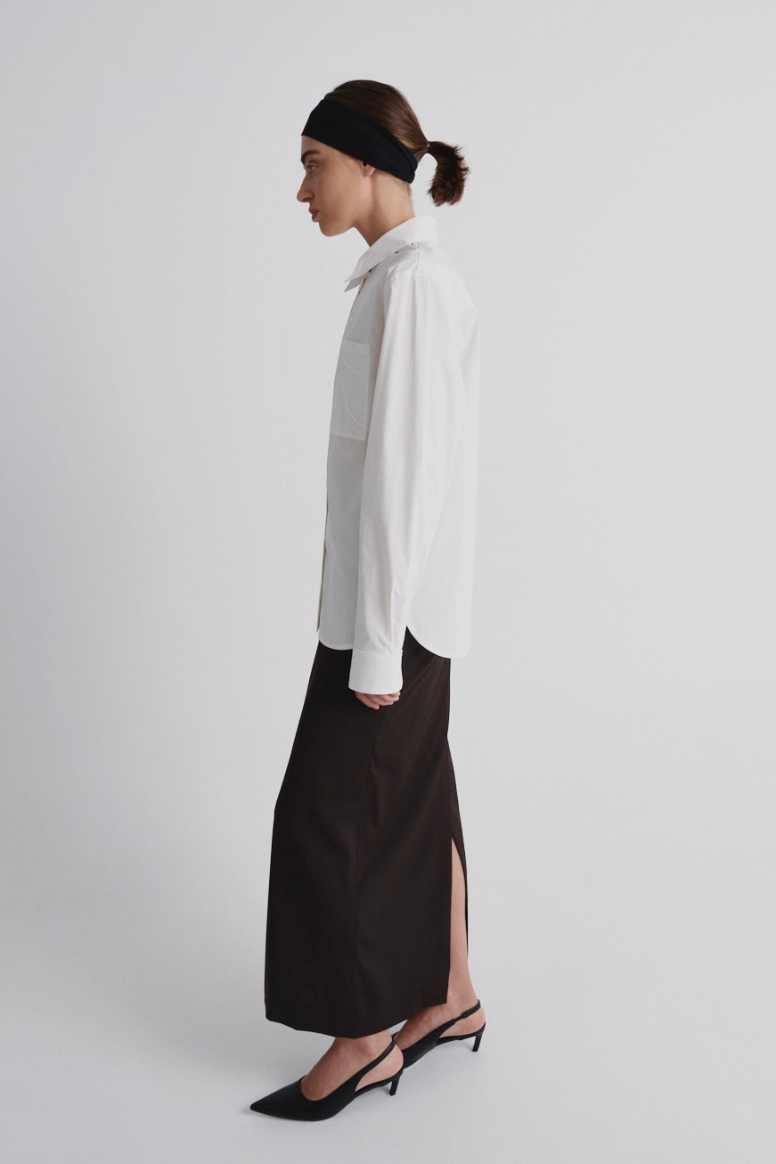 Shirt with Embroidered Pocket ‘Paper’