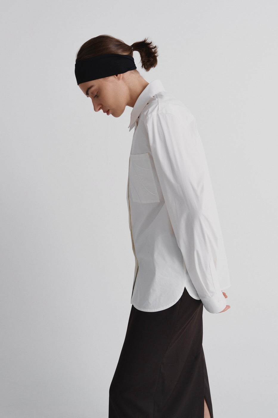 Shirt with Embroidered Pocket ‘Paper’