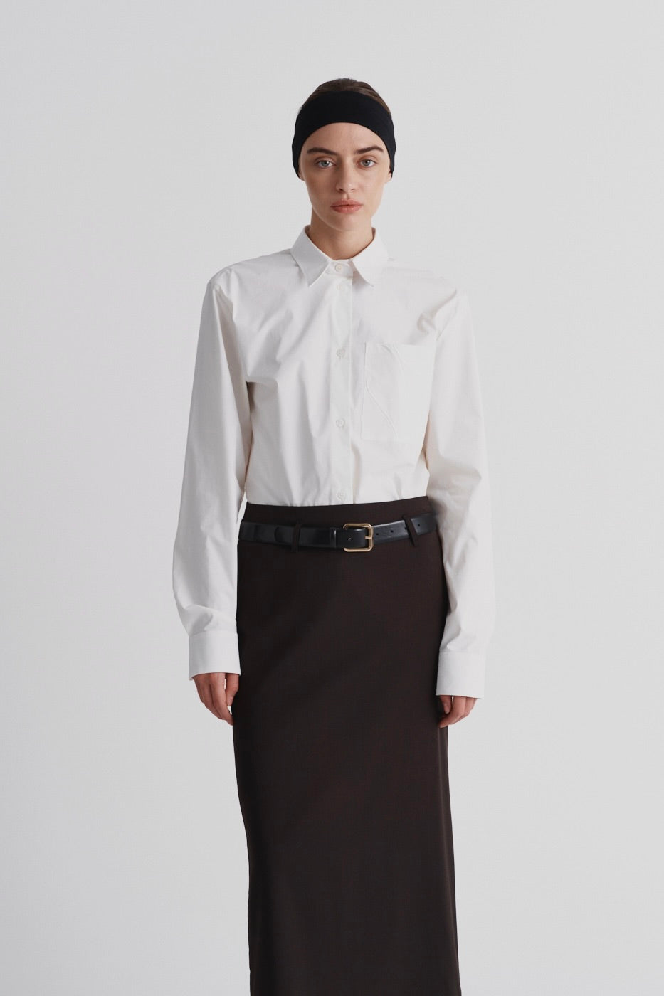Shirt with Embroidered Pocket ‘Paper’
