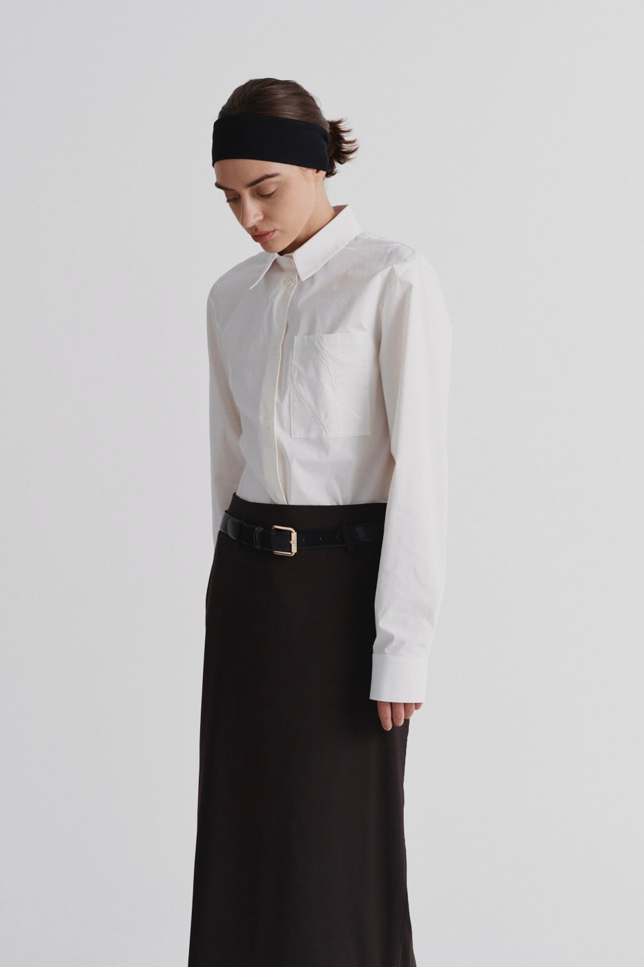 Shirt with Embroidered Pocket ‘Paper’