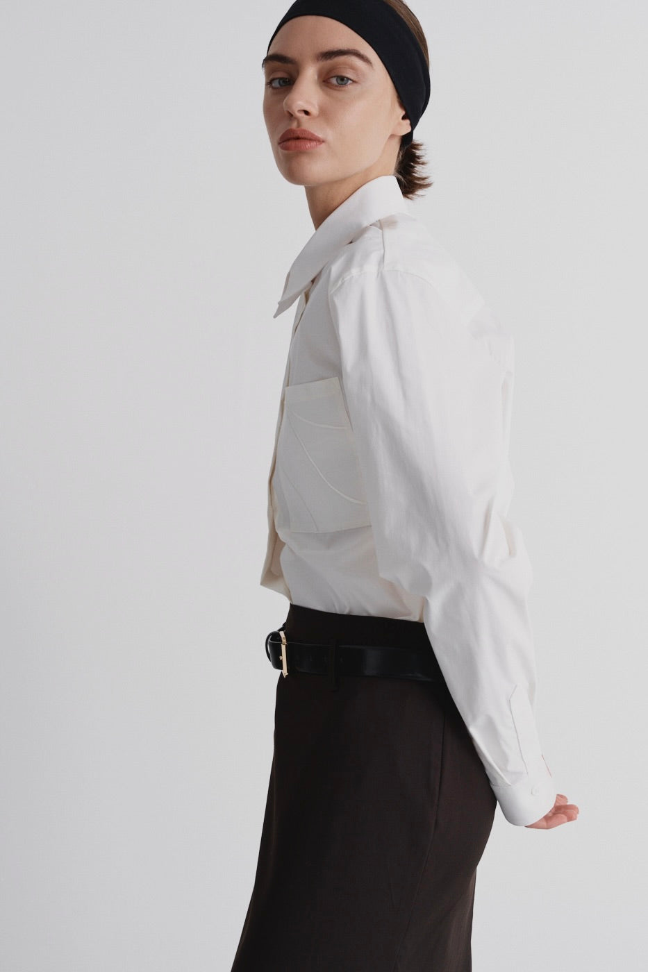 Shirt with Embroidered Pocket ‘Paper’