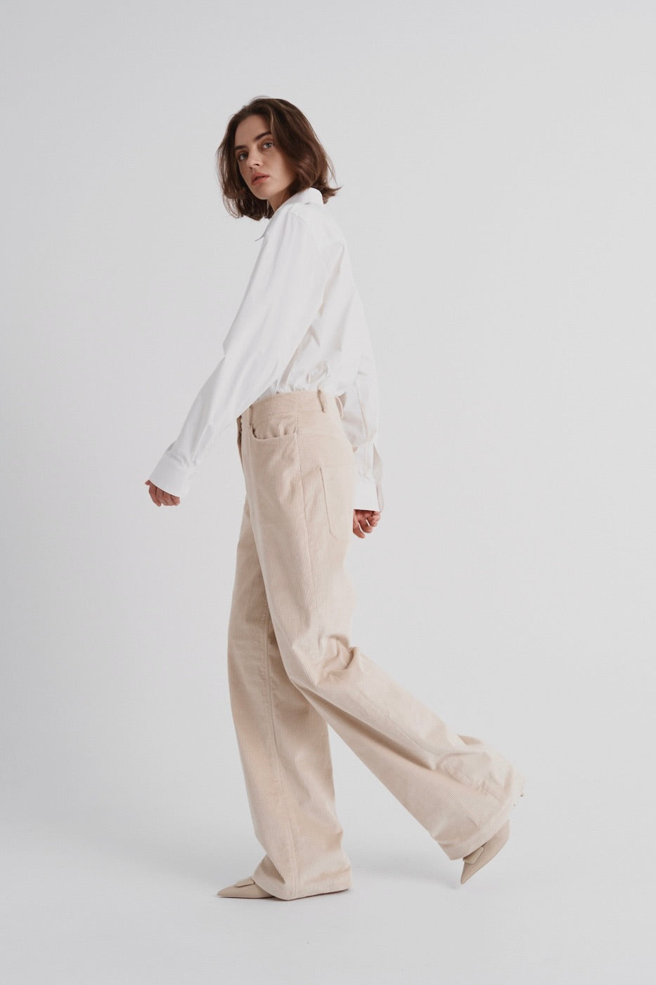 Corduroy trousers ‘Vintage beige’