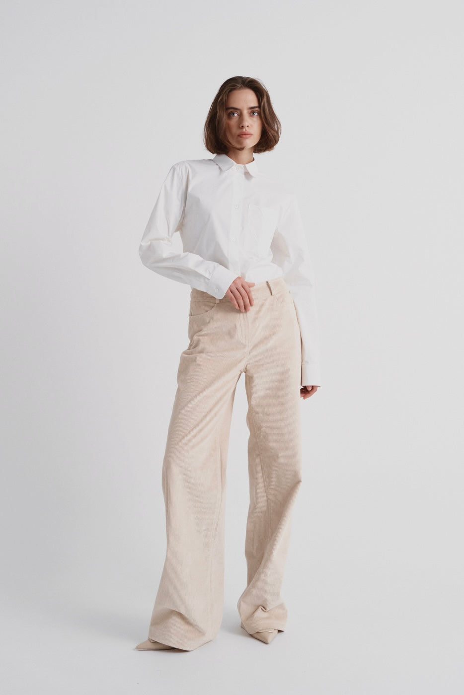 Corduroy trousers ‘Vintage beige’
