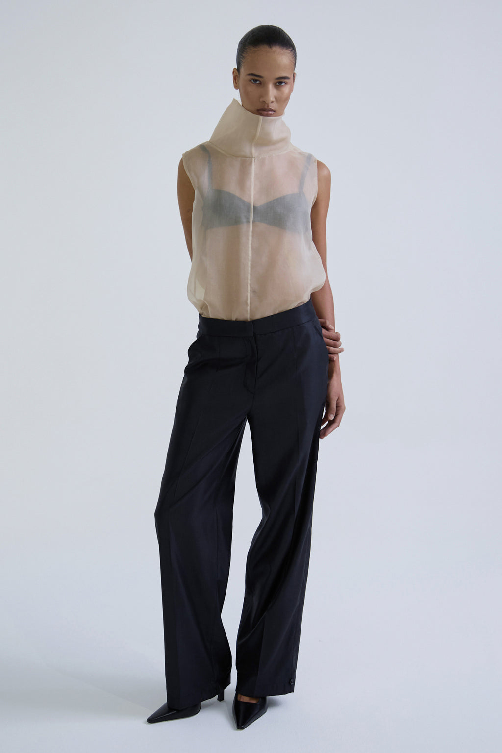 "Meteorite" convertible trousers made of silk and wool