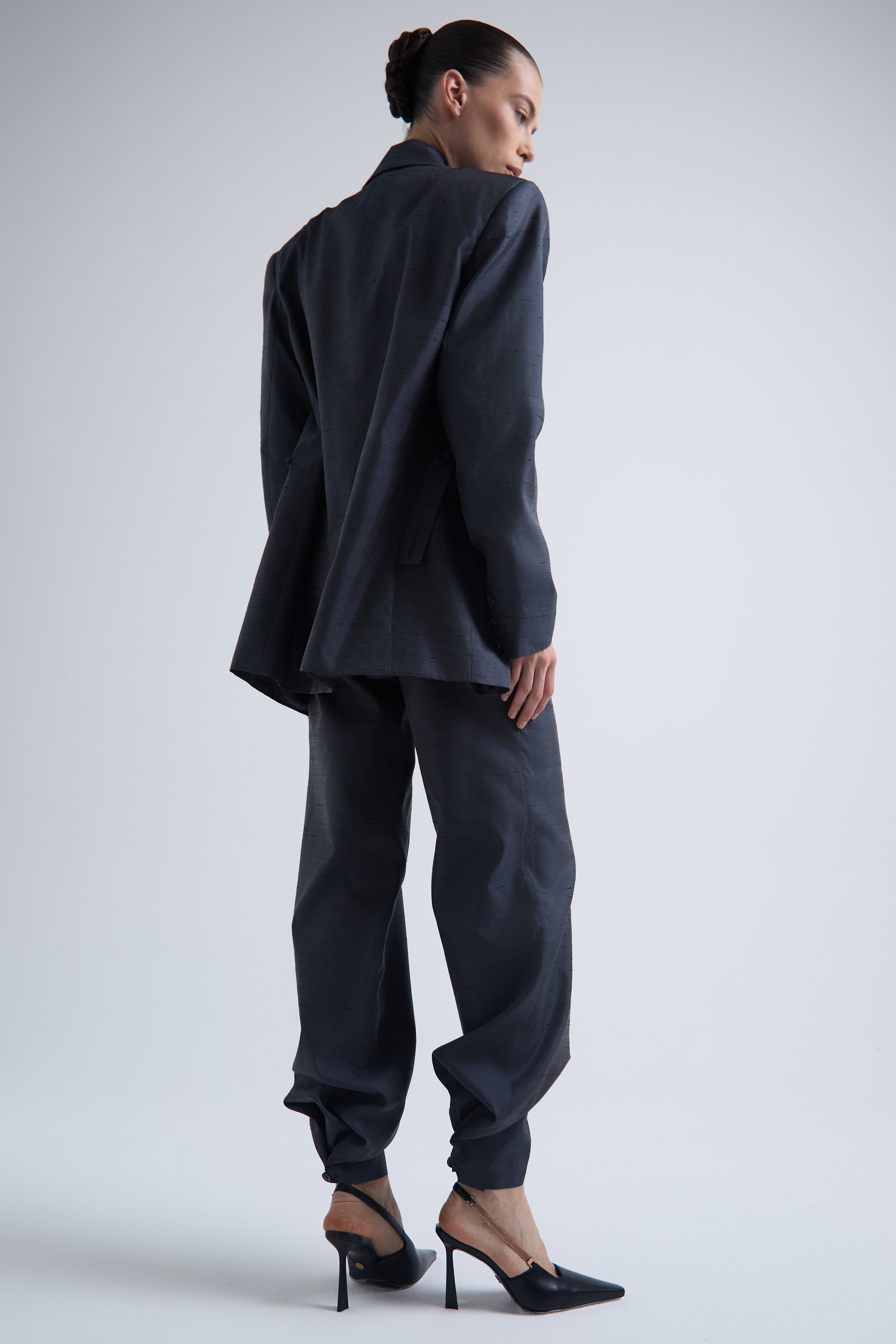 "Origin" transformer trousers in wild silk