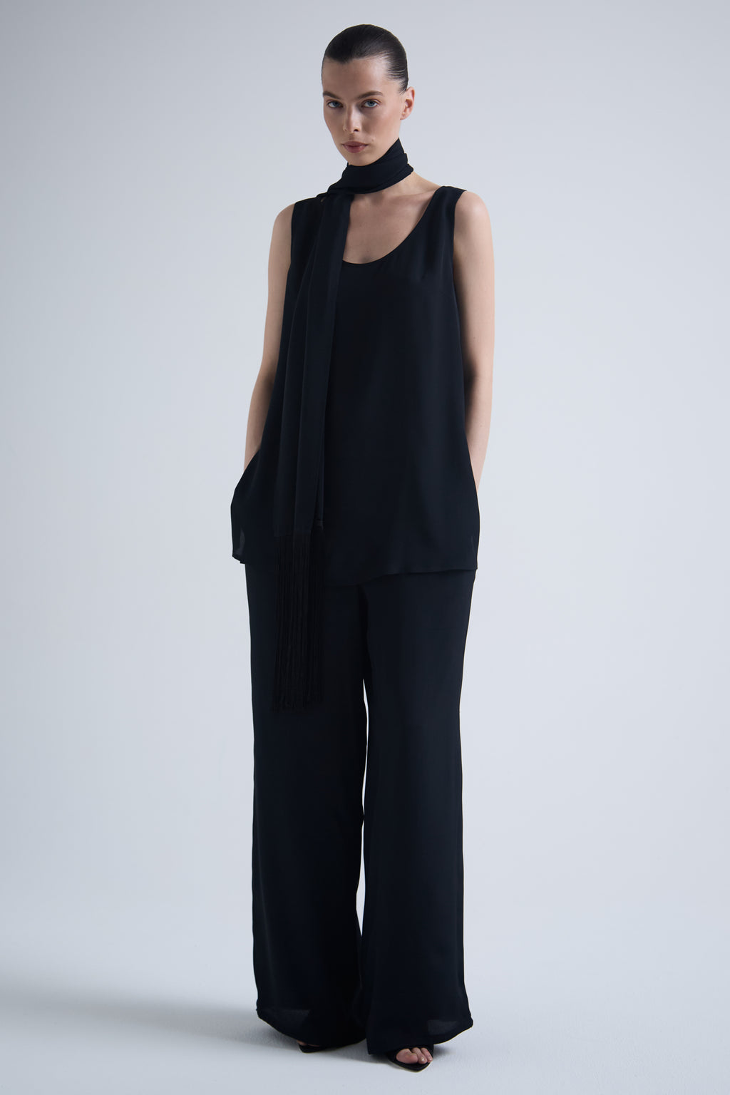 "Light" silk & acetate top