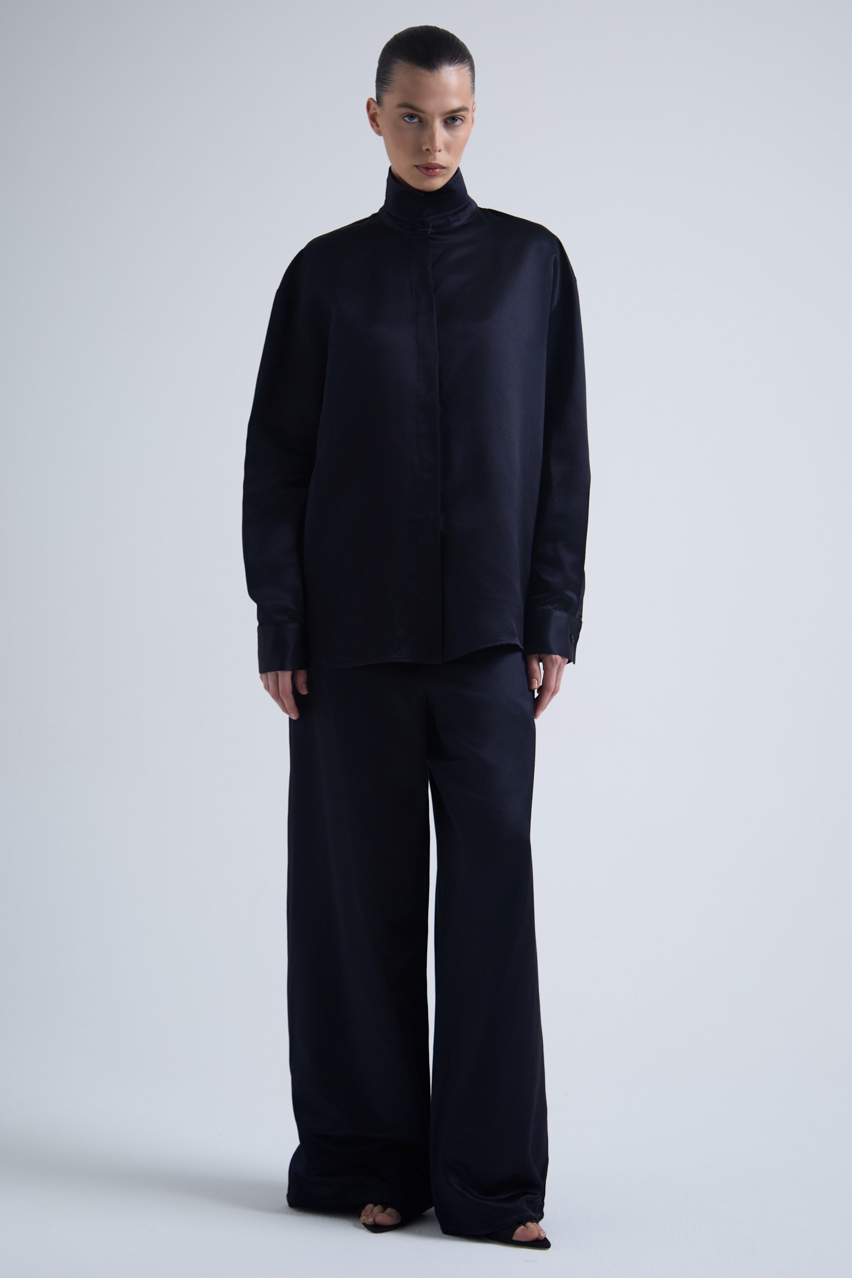 "Deep" silk & cashmere trousers