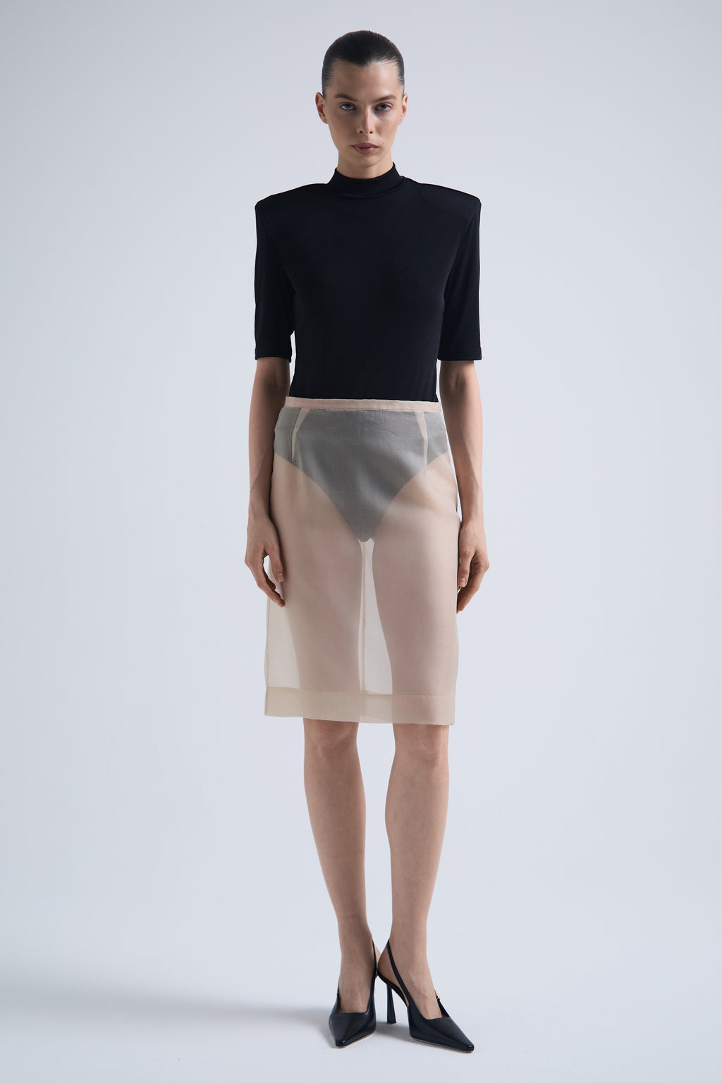 Travertine Silk Organza Skirt