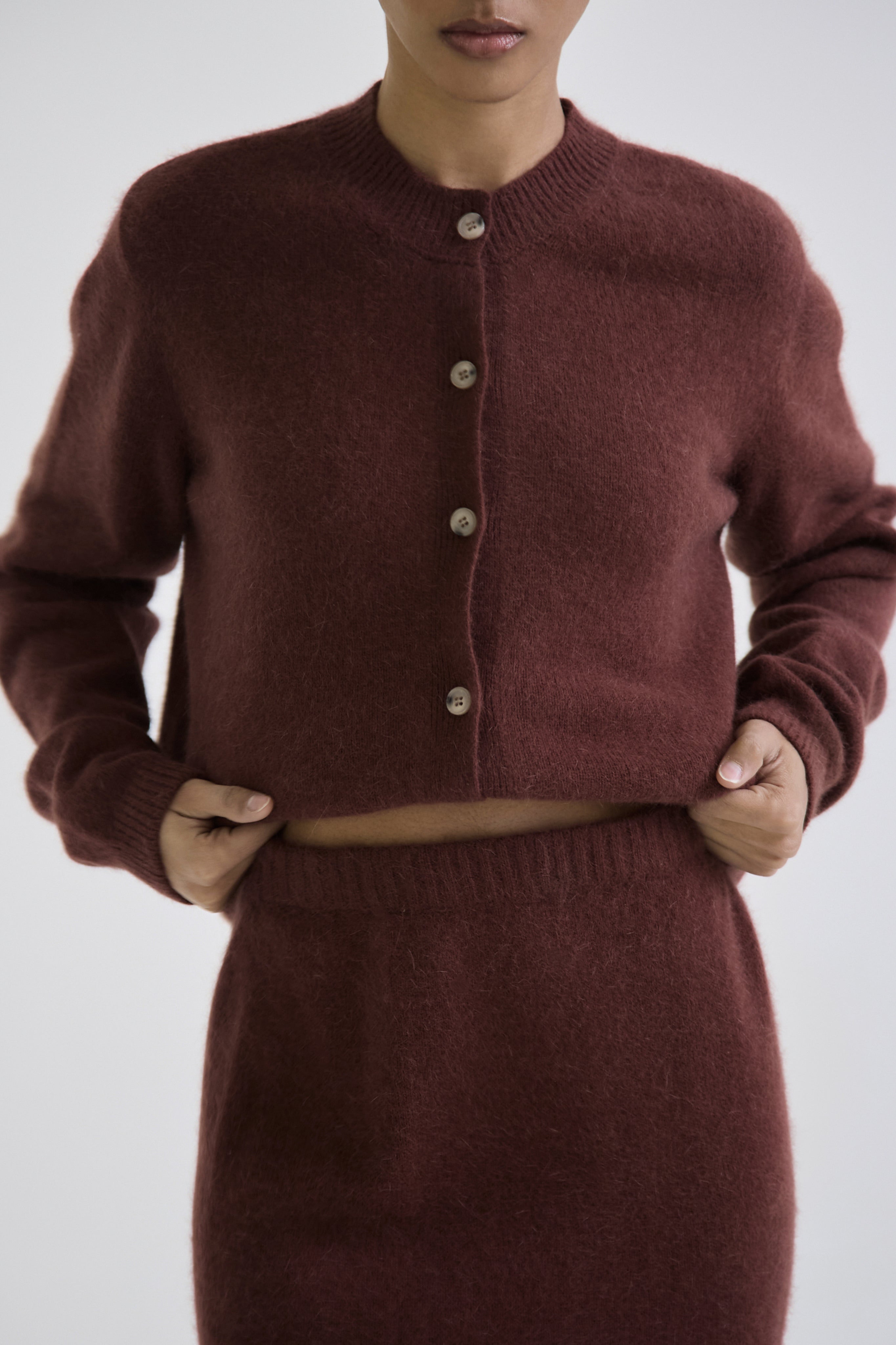 "Touch" fox fur cardigan