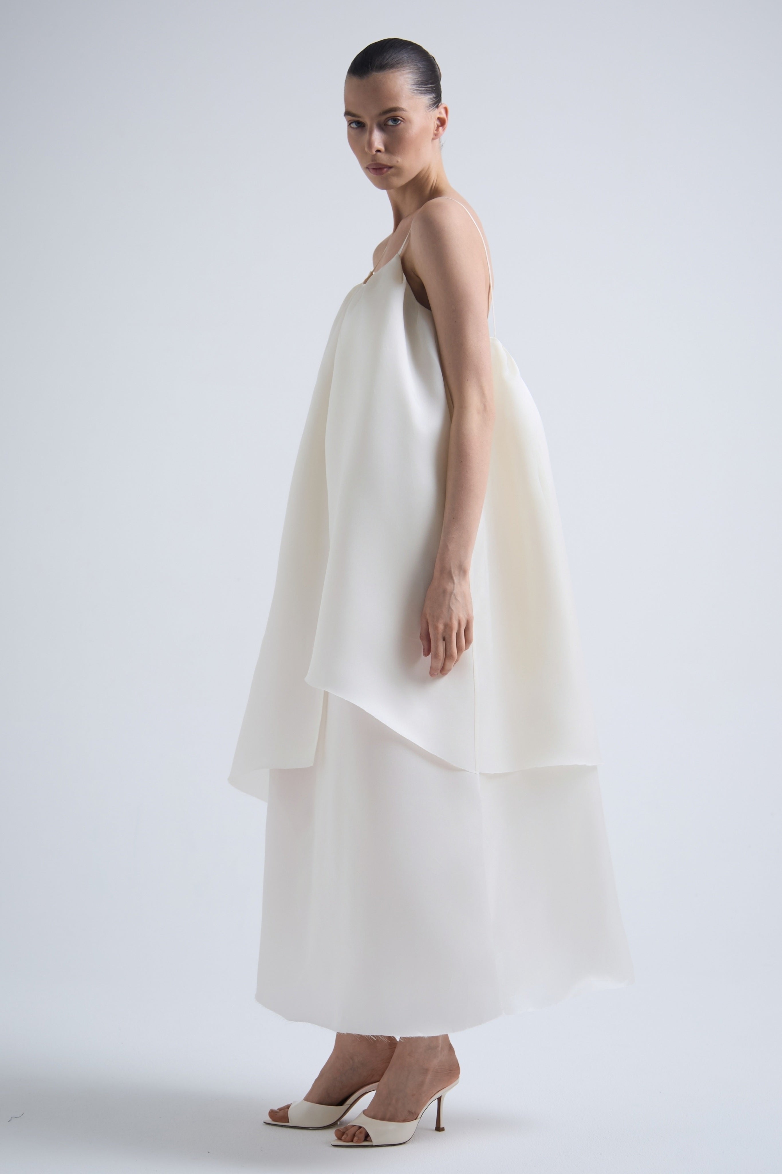organza dresses for women DreamDress By PMN Nayane Wedding Dress Gown Squared Neck Overlay V-Neck Spaghetti Strap Slip Chapel Train | Size: Custom Stand out from the crowd and showcase your impeccable taste in this striking masterpiece. Ombre Halter Organza Short Dress