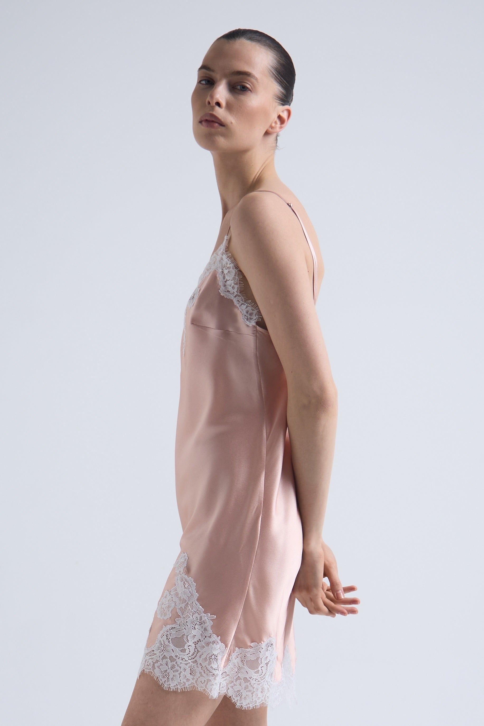 Rosé Silk Dress