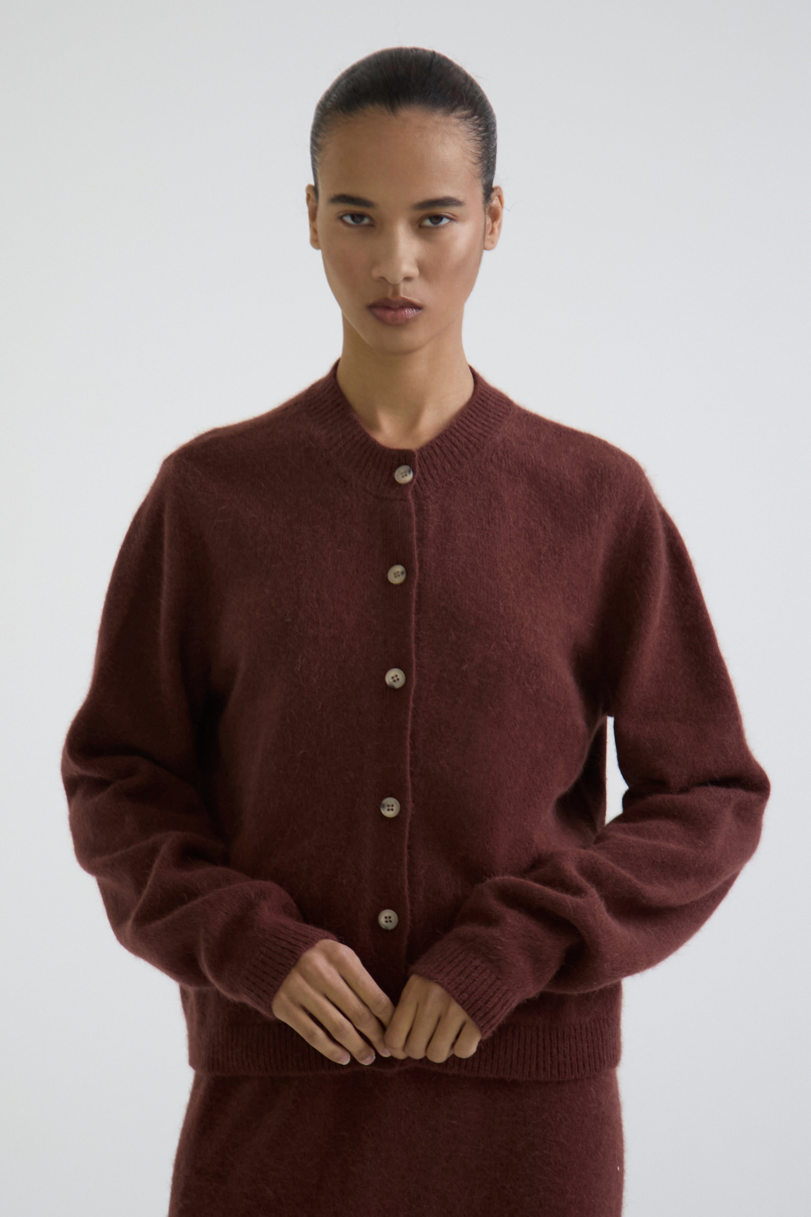 "Touch" fox fur cardigan