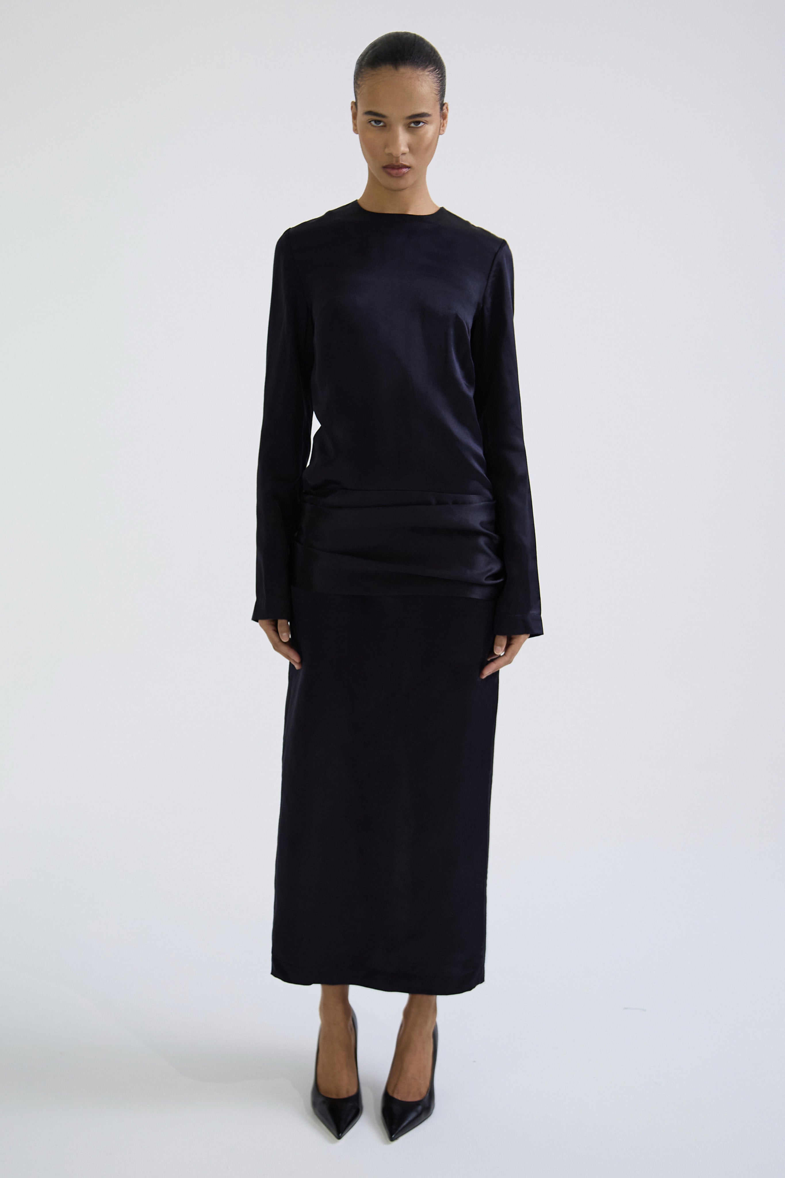 "Midnight" dress made of silk and cashmere