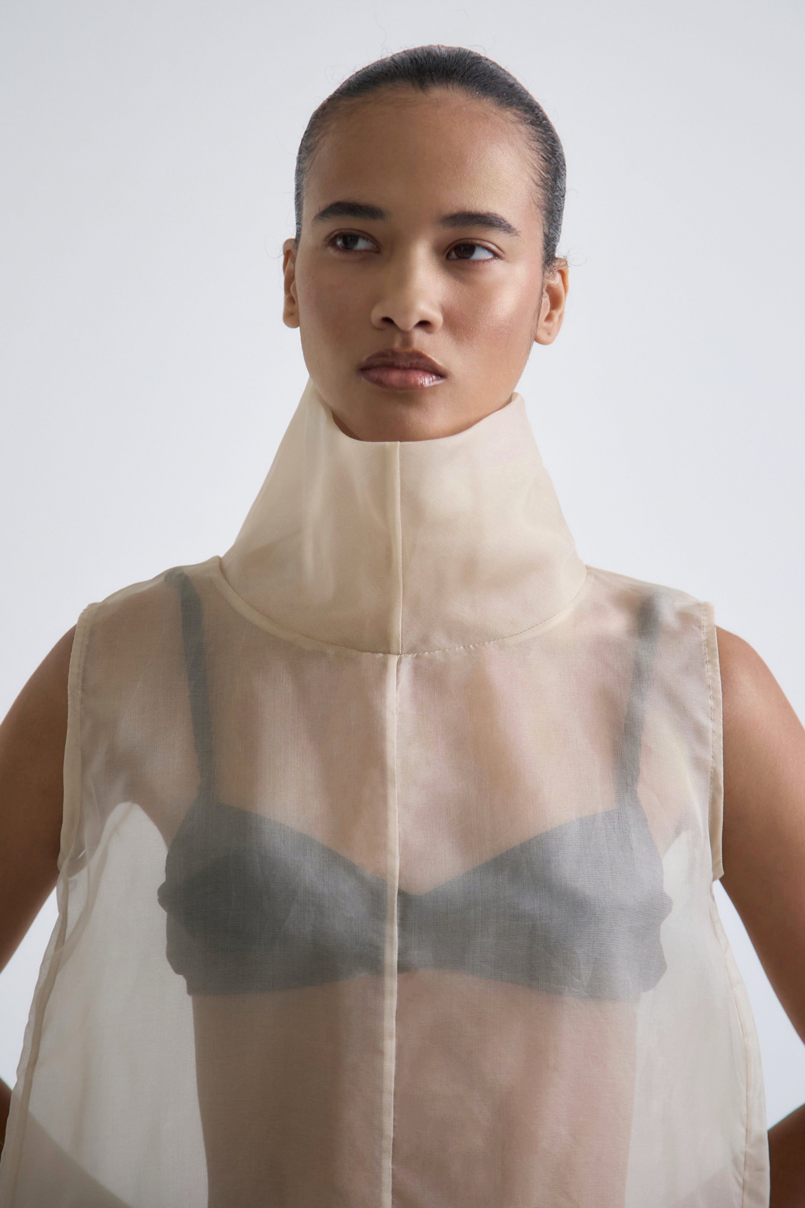 "Travertine" blouse made of silk organza