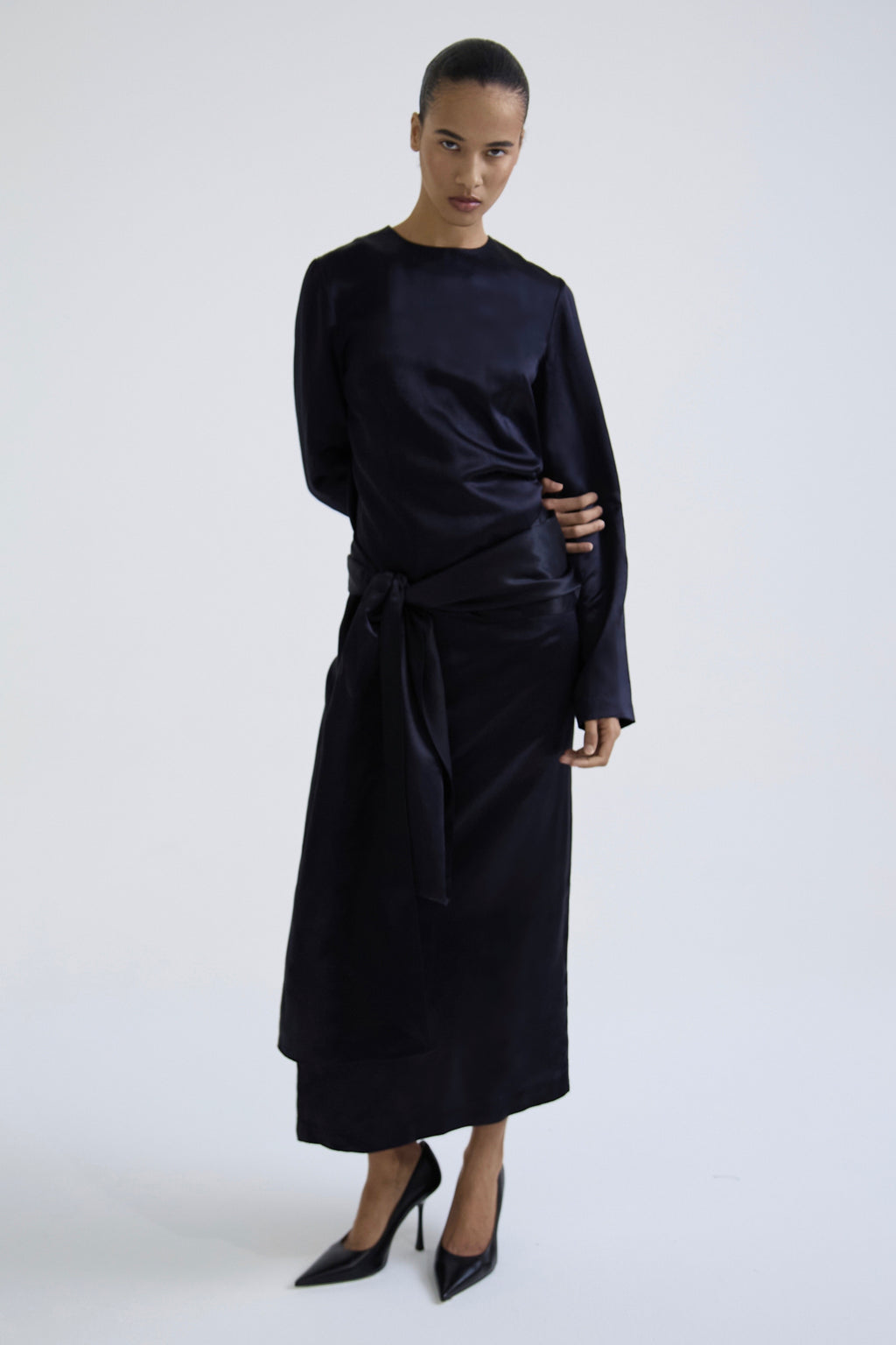 "Midnight" dress made of silk and cashmere