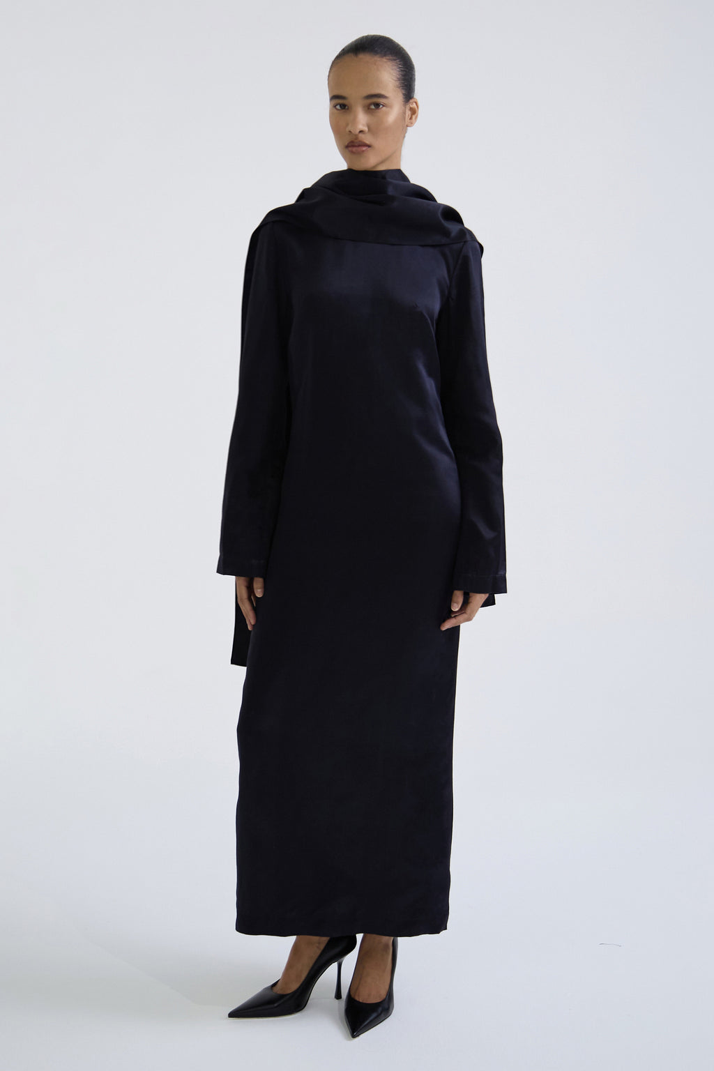 "Midnight" dress made of silk and cashmere