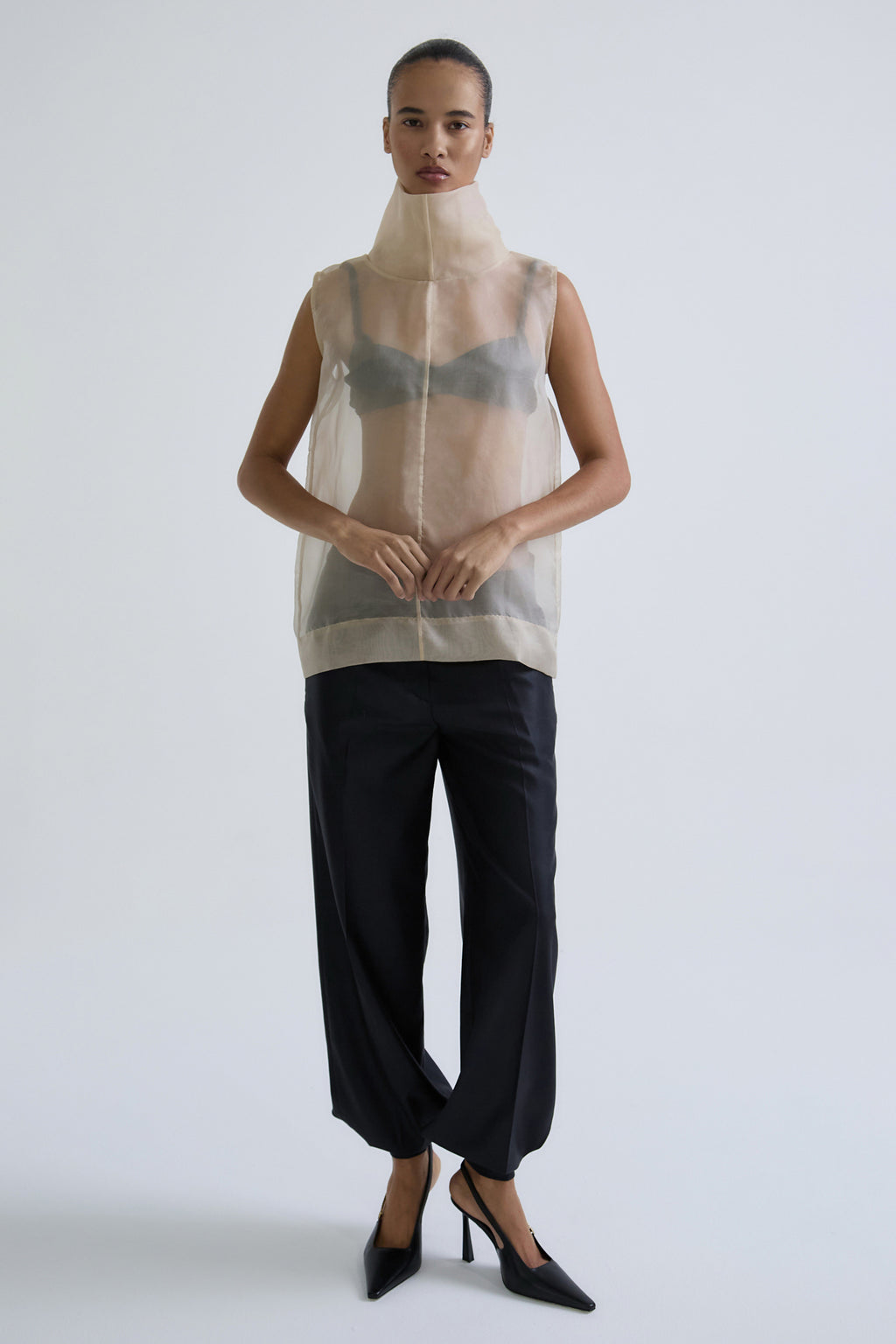"Travertine" blouse made of silk organza