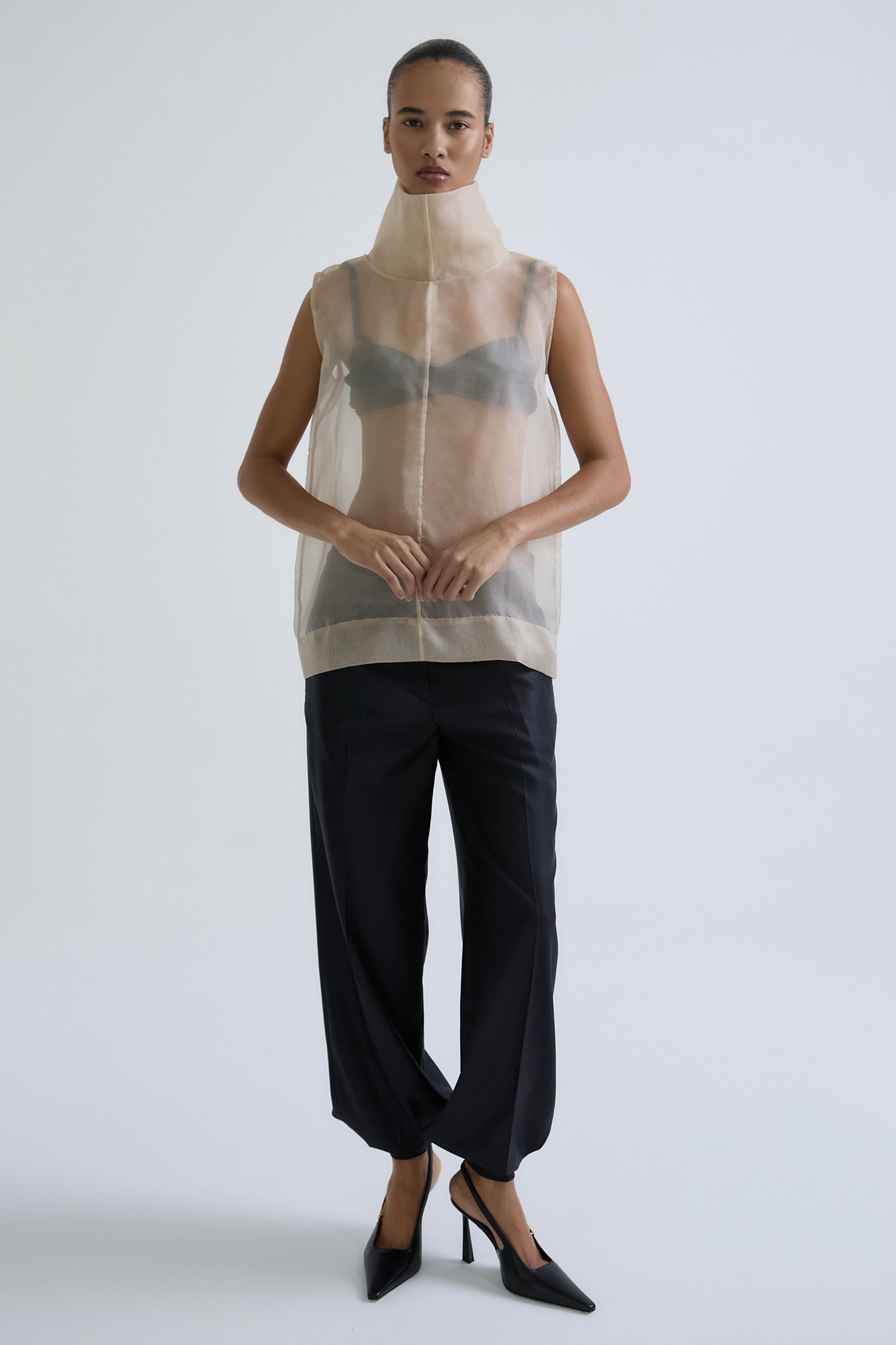 "Travertine" blouse made of silk organza