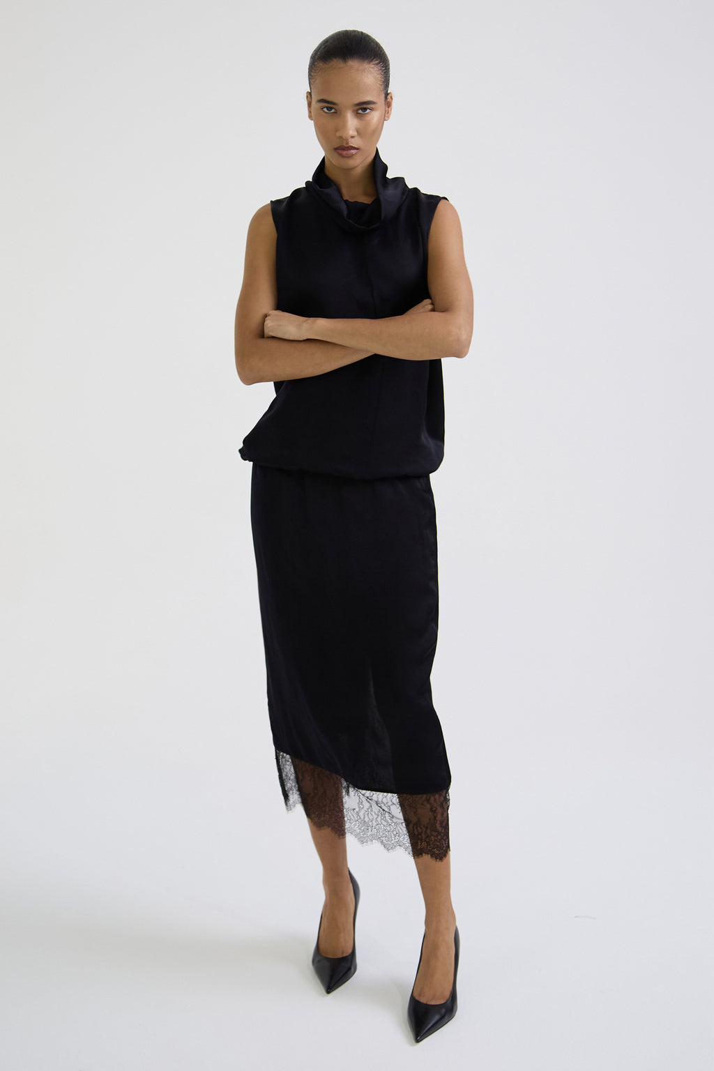 "Fluid" midi skirt