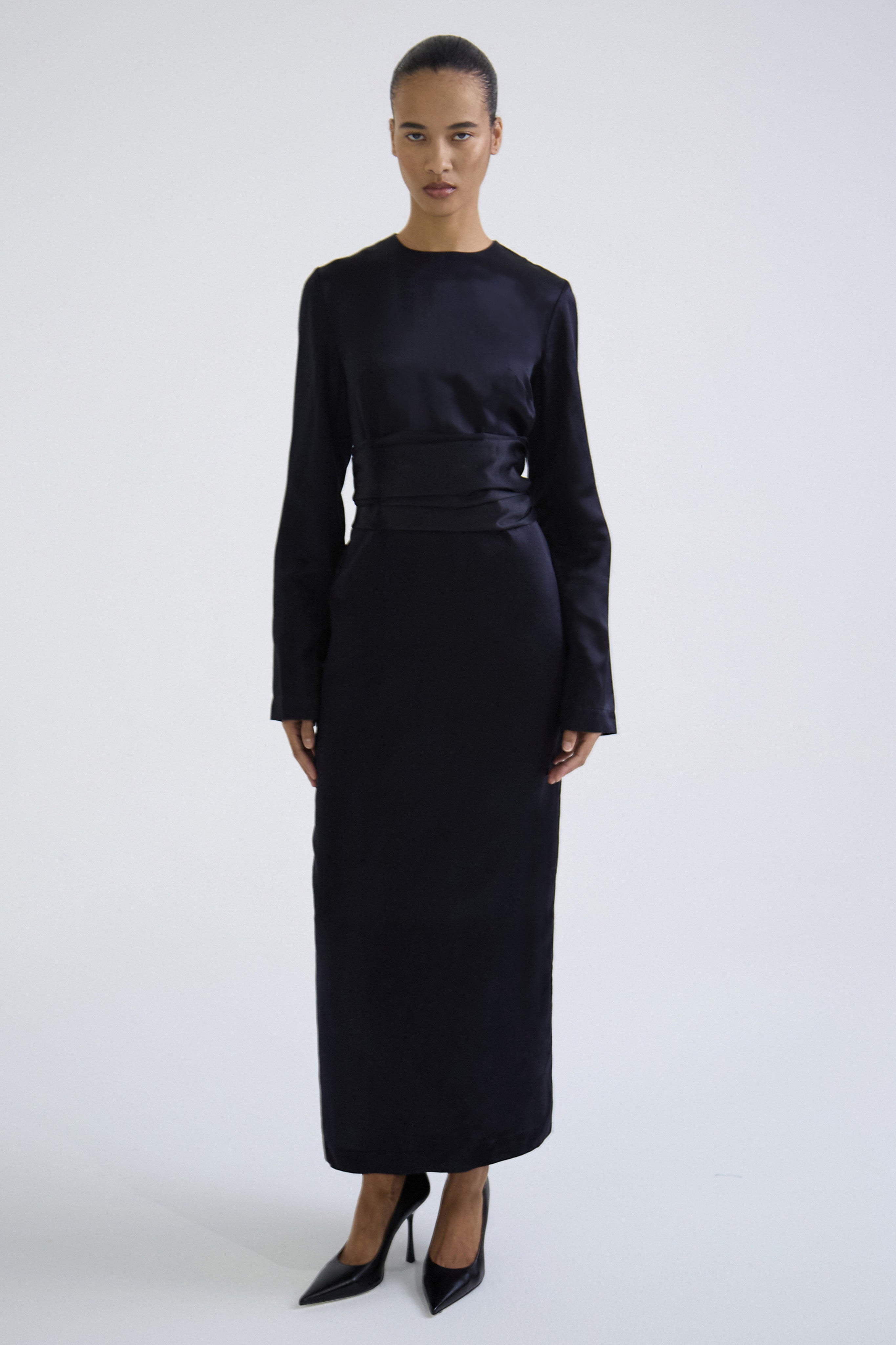 "Midnight" dress made of silk and cashmere